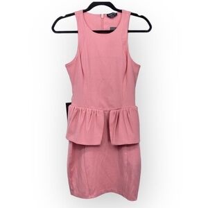 Bebe Y2K Barbie Pink Newton Peplum crepe dress